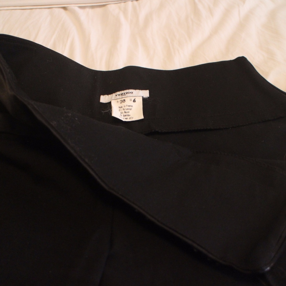 Vertigo Paris Pants Sz 4 Black Stripe Poly Made In